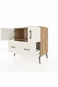 Commode Hyperion 2 étagères 2 tiroirs 2 portes Pin-Gris