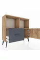 Commode Arges avec 2 étagères, 1 tiroir et 1 porte, Pin-Pin/Anthracite