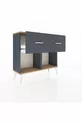 Commode Arges 2 tiroirs Anthracite-Cèdre/Anthracite