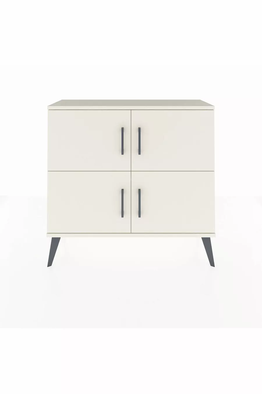Commode Arges 2 étagères 4 portes Pierre de lune/Pin