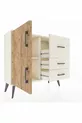 Commode Arges à une étagère, 3 tiroirs et 2 portes, Pierre de lune-Pin/Pierre de lune
