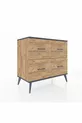 Commode Hyperion 4 tiroirs Pin-Anthracite/Pin