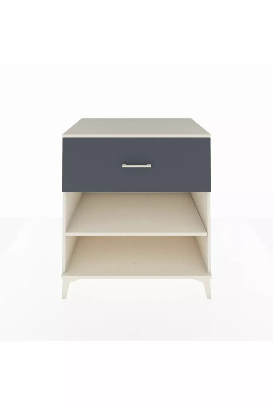 Commode Kronos à une étagère et un tiroir, Pierre de Lune-Anthracite