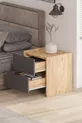 Table de chevet Sadem 2 tiroirs Pin Atlantique/Anthracite avec grand espace de rangement Design moderne (, cm)