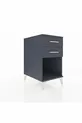 Table de chevet Kronos à 2 tiroirs Anthracite-Anthracite