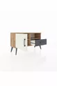 Commode Arges avec 2 étagères, 1 tiroir et 1 porte, en pin-pierre d'âme / anthracite