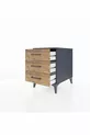 Table de chevet Kronos à 3 tiroirs Anthracite-Pin