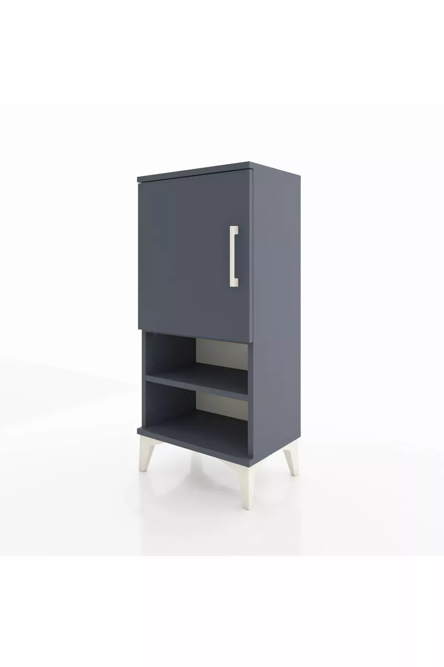 Table de chevet Arges à 3 étagères avec 1 porte, anthracite-anthracite