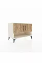 Commode Hyperion 2 étagères 2 portes Pierre de lune-Pin