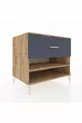 Commode Kronos à une étagère et un tiroir, pin-anthracite