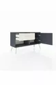 Commode Arges avec une étagère, un tiroir et une porte, Anthracite-Anthracite/Gris pierre