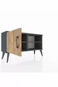 Commode Arges à 2 étagères avec une porte Anthracite-Pin/Anthracite