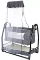 Berceau à bascule pour bébé avec moustiquaire en tulle et tente, lit bébé fixe, gris