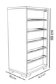 Armoire polyvalente à 6 paniers pour légumes - Meuble de cuisine blanc
