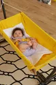 Berceau hamac pour poupée en bois avec support (Jaune)