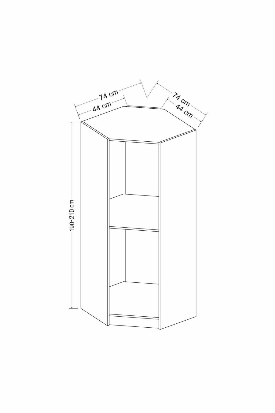 Armoire d'angle Kale  cm 1 porte Blanche
