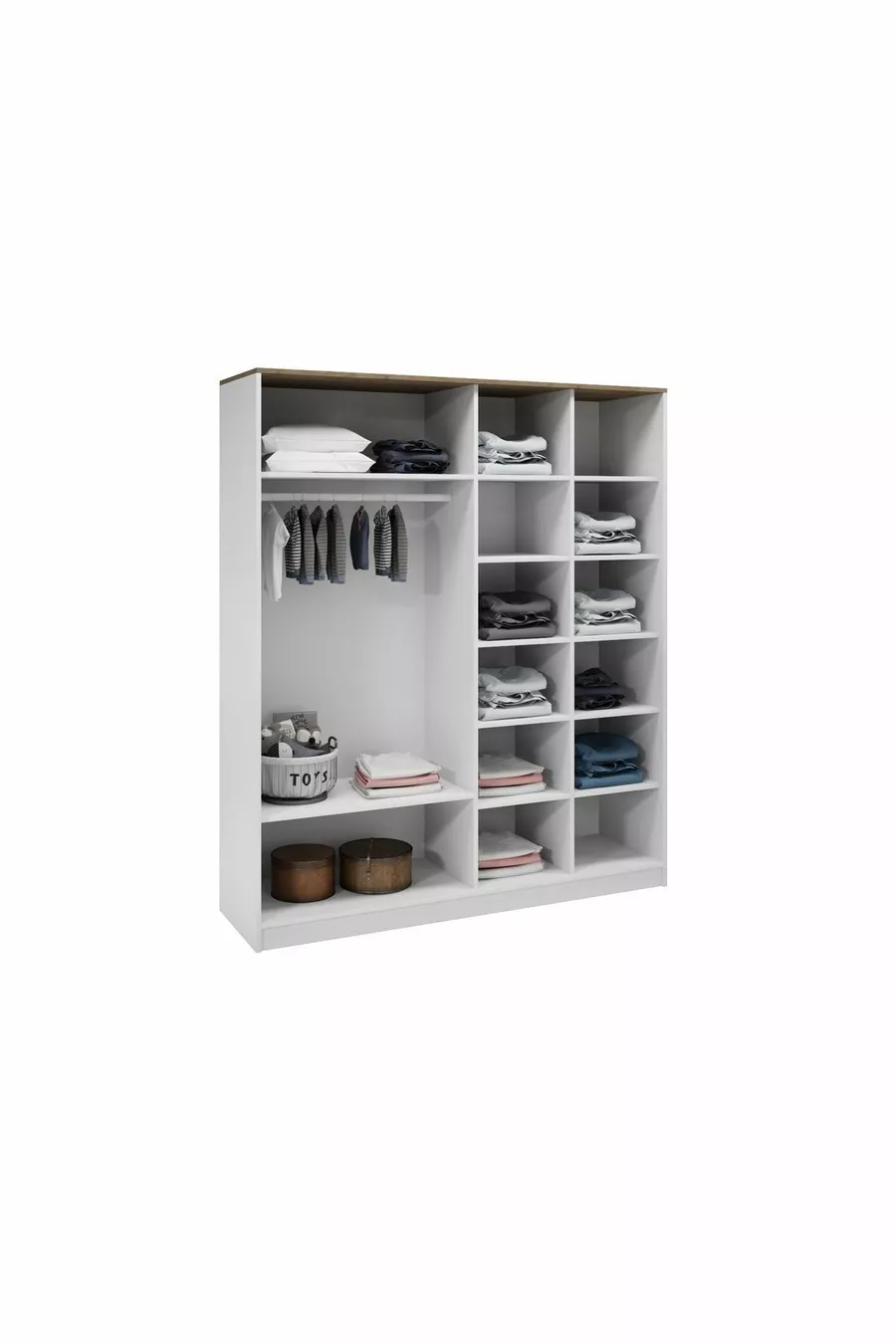 Armoire/Penderie Smart 4 Portes avec Miroir (% MDF)