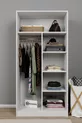 Armoire à deux portes Lucas et placard multifonction - Blanc mat
