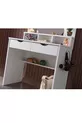 Coiffeuse Diva Hollywood avec Miroir, Éclairage LED, Étagères et Tiroirs, Pouf d'Assise Inclus, Blanche, avec Cadeau