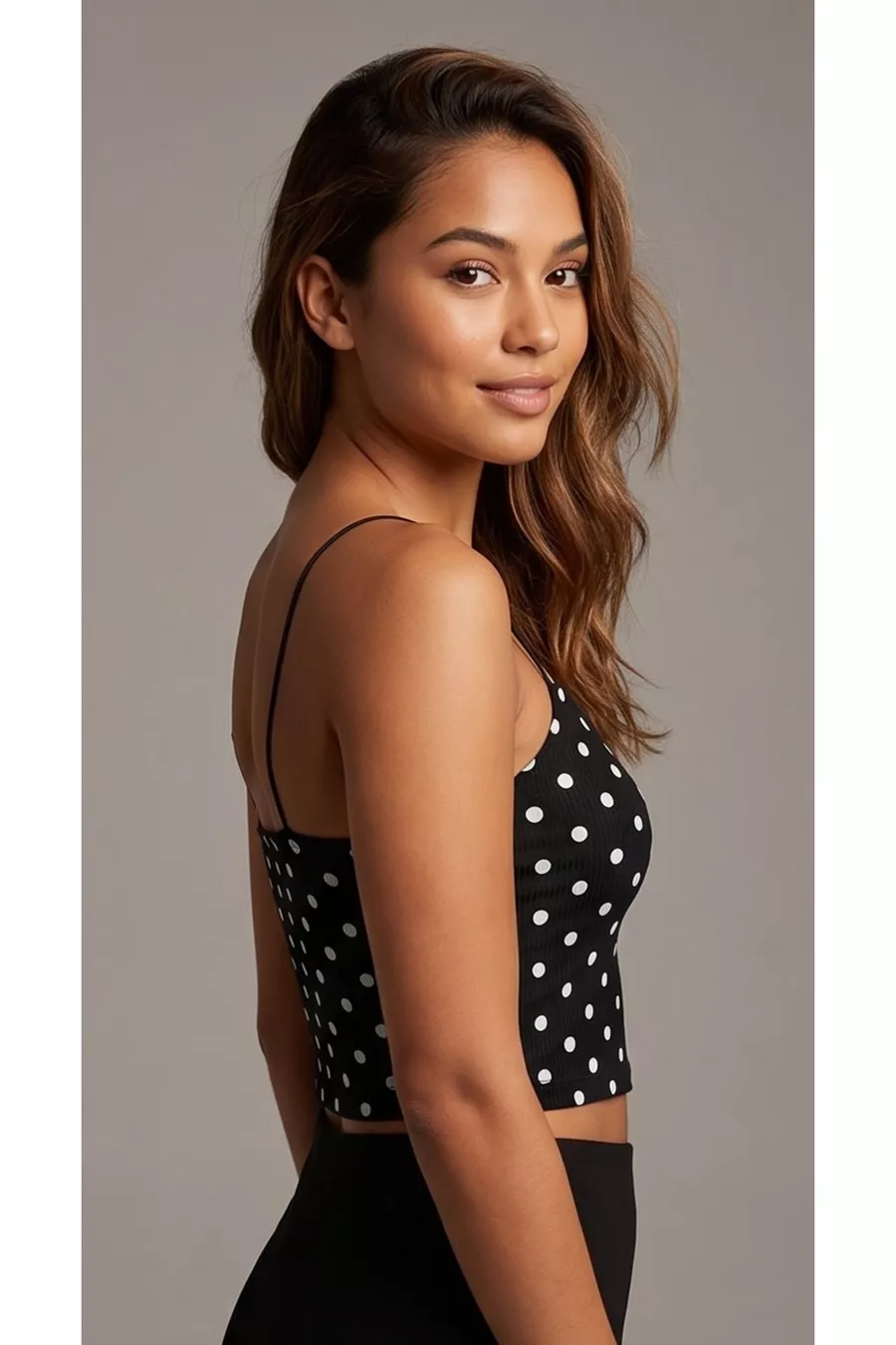 Top court bustier à fines bretelles pour femme