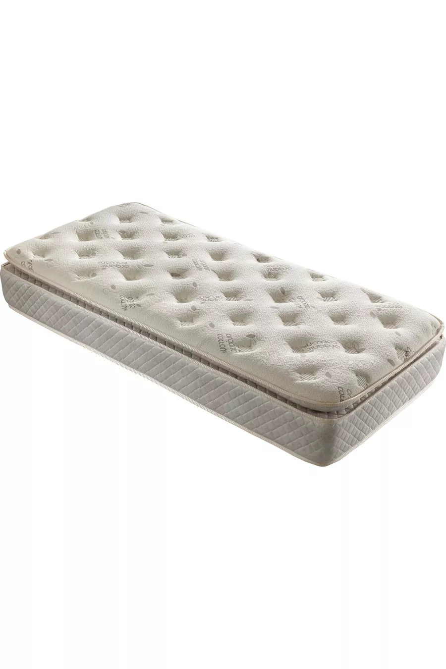 Matelas orthopédique à ressorts avec rembourrage en plumes d'oie en coton biologique, disponible en simple, double et pour bébé