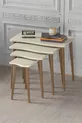Table d'appoint en bois 4 pièces Crème Kr