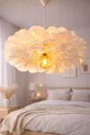 Lumi Bloom Abat-jour de fleurs fait main en papier crêpon italien blanc, éclairage pour salon et chambre