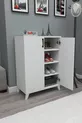 Armoire à chaussures polyvalente à 4 étagères et 2 portes, Armoire à chaussures Ceren Blanche