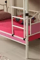 Chambre d'enfant Émeraude Lit superposé et lit en bois avec tête en métal Blanc Rose