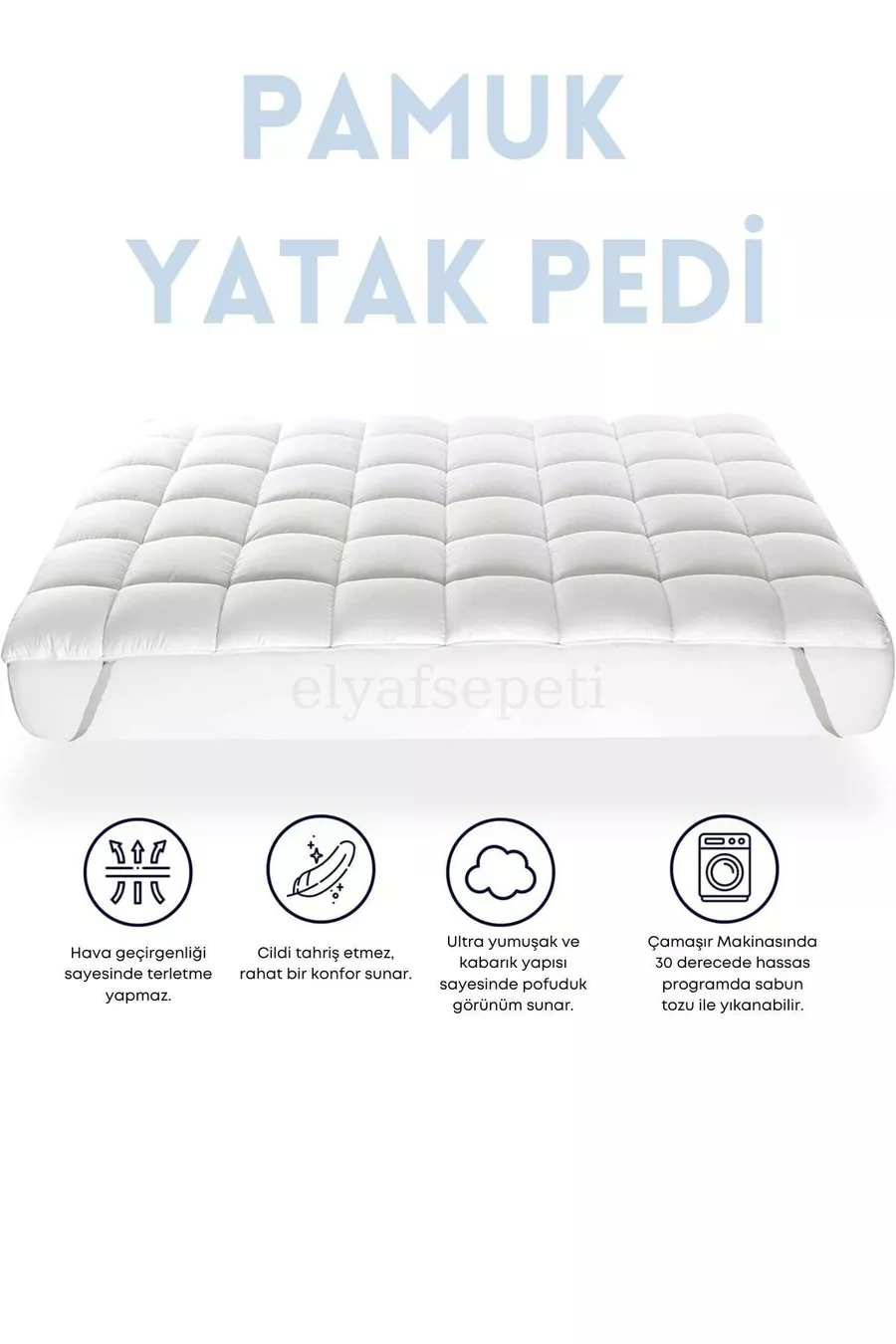 Protège-matelas avec coins élastiques, rembourré en coton à 100 %
