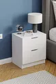 Chevet Lento à 2 tiroirs pour chambre à coucher ou chambre de bébé, blanc