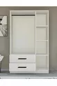Gm  Modena Armoire Blanche à 3 Portes et 2 Tiroirs avec Poignées Noires