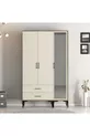 Armoire à trois portes Kumsal Rt - Crème