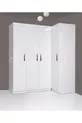 Plus  Stella Armoire d'Angle à 4 Portes 3 Modules - Blanc Brillant