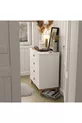 Commode Desa 4 tiroirs avec portes en MDF à glissières télescopiques (pieds en profilé MDF) Blanche - Panier