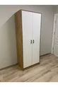 Armoire à vêtements avec 2 portes, étagères et penderie, pin Atlantique-Pierre de lune