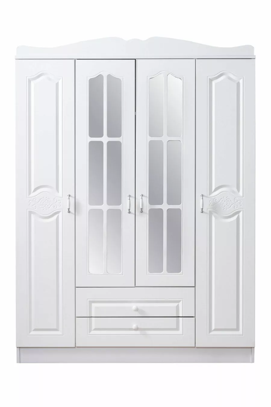 Armoire, Armoire à 4 portes MDF Country Nord, Blanche