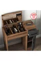 Coiffeuse avec miroir et armoire, couleur noyer et anthracite - Inci, disponible en 4 couleurs différentes
