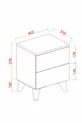 Table de chevet Artemis 2 tiroirs Pin Atlantique