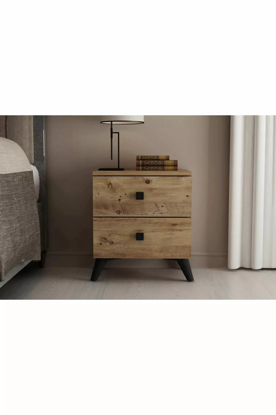 Table de chevet Artemis 2 tiroirs Pin Atlantique