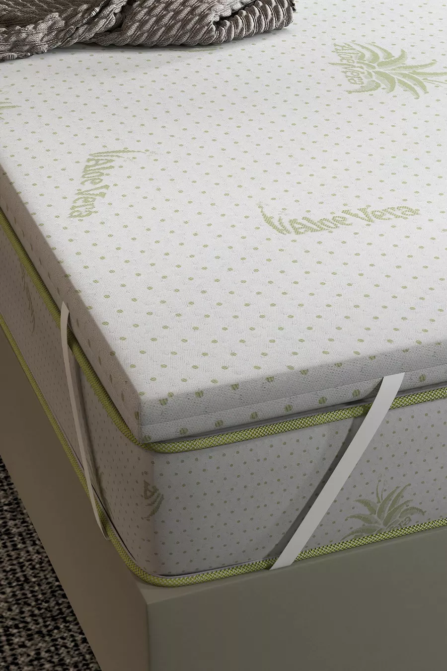 Protège-matelas, mousse à plumes d'oie, protège-matelas entièrement orthopédique à l'aloé véra, disponible en différentes tailles