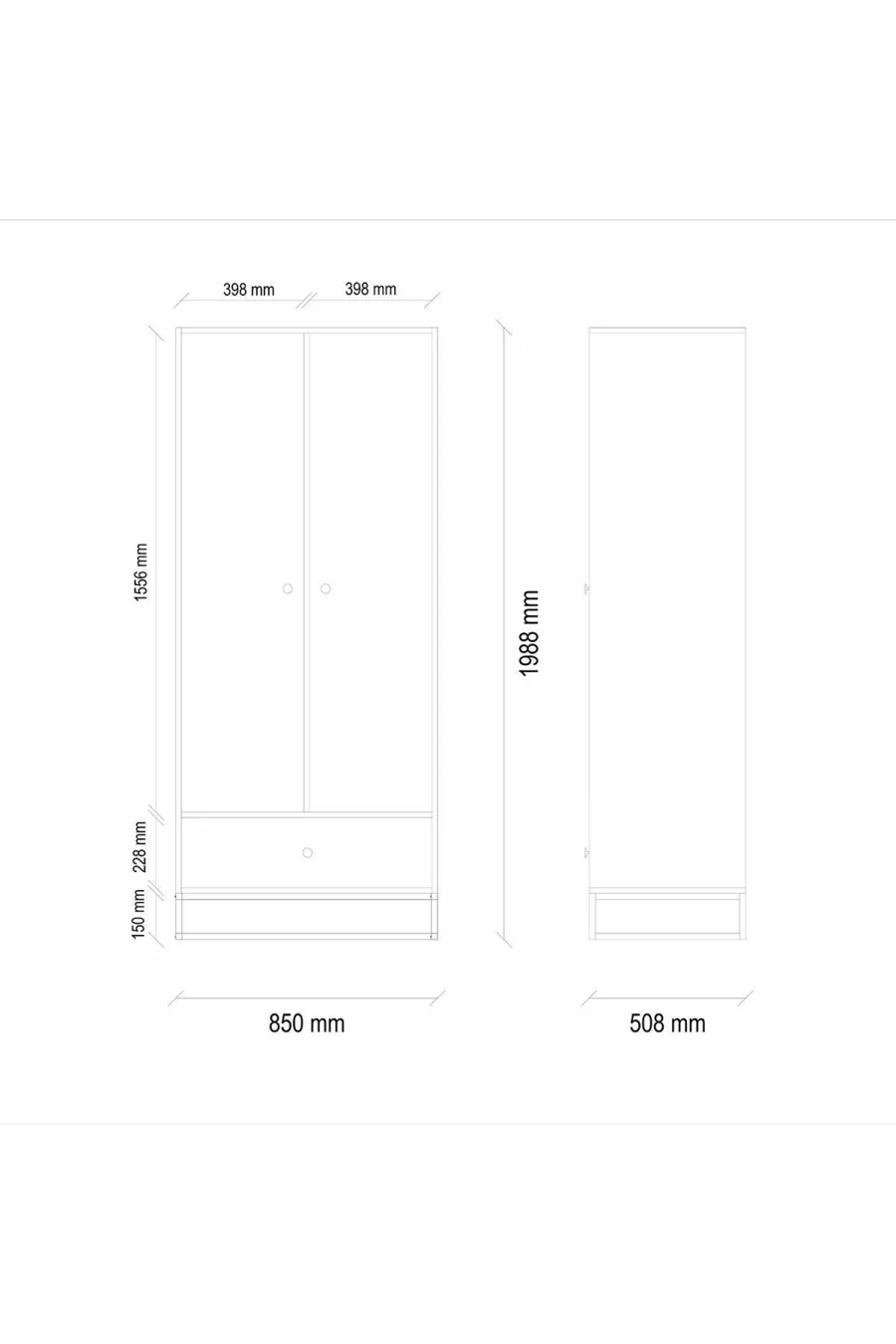 Armoire à 2 portes Kalinsta - Blanc