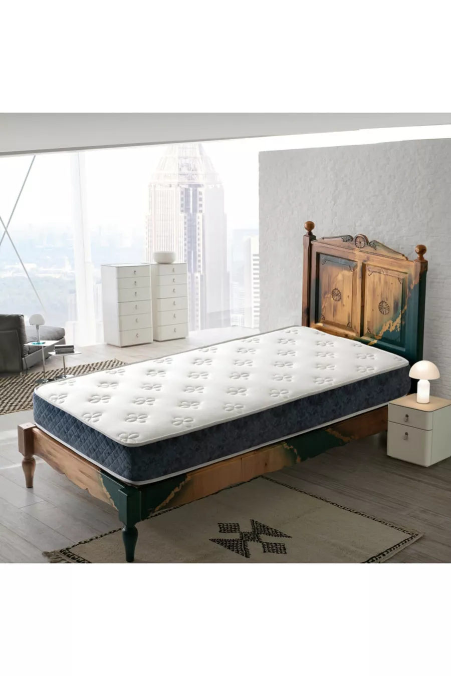 P.c Parrot Matelas en Laine Orthopédique Simple et Double avec Ressorts en Laine