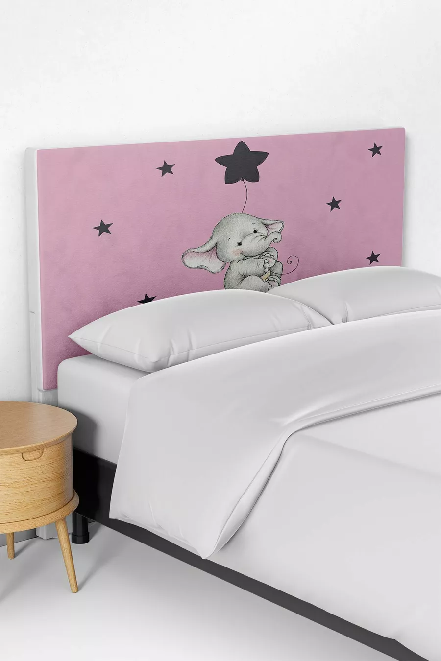 Housse de tête de lit pour lit coffre de chambre d'enfant avec motif éléphant étoilé