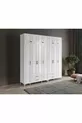 Armoire blanche complète en MDF avec 7 portes et penderie Gözde, montage gratuit
