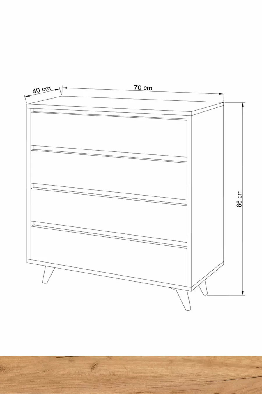 Commode Suvera à 4 tiroirs