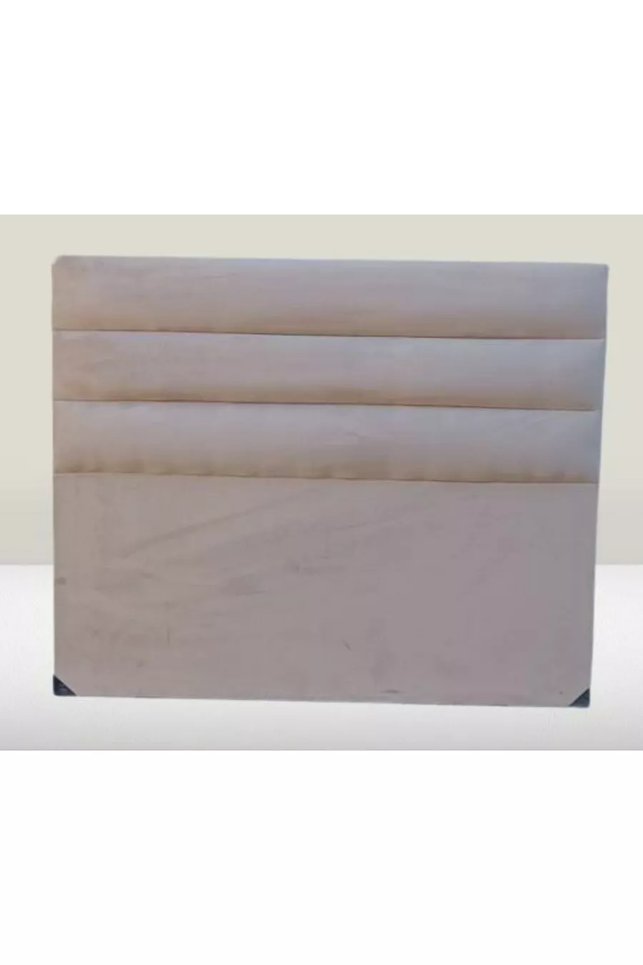 Titre DK Double Taille 'Lit Horizontal Tranché Tissu Crème en Poil de Poulain Fait Main