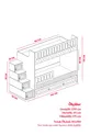 Lits superposés avec tiroirs Zümrüt, support en acier, revêtement en membrane, 100% MDF