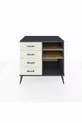 Commode Kronos 2 étagères 4 tiroirs Anthracite-Sapin/Mer de pierre