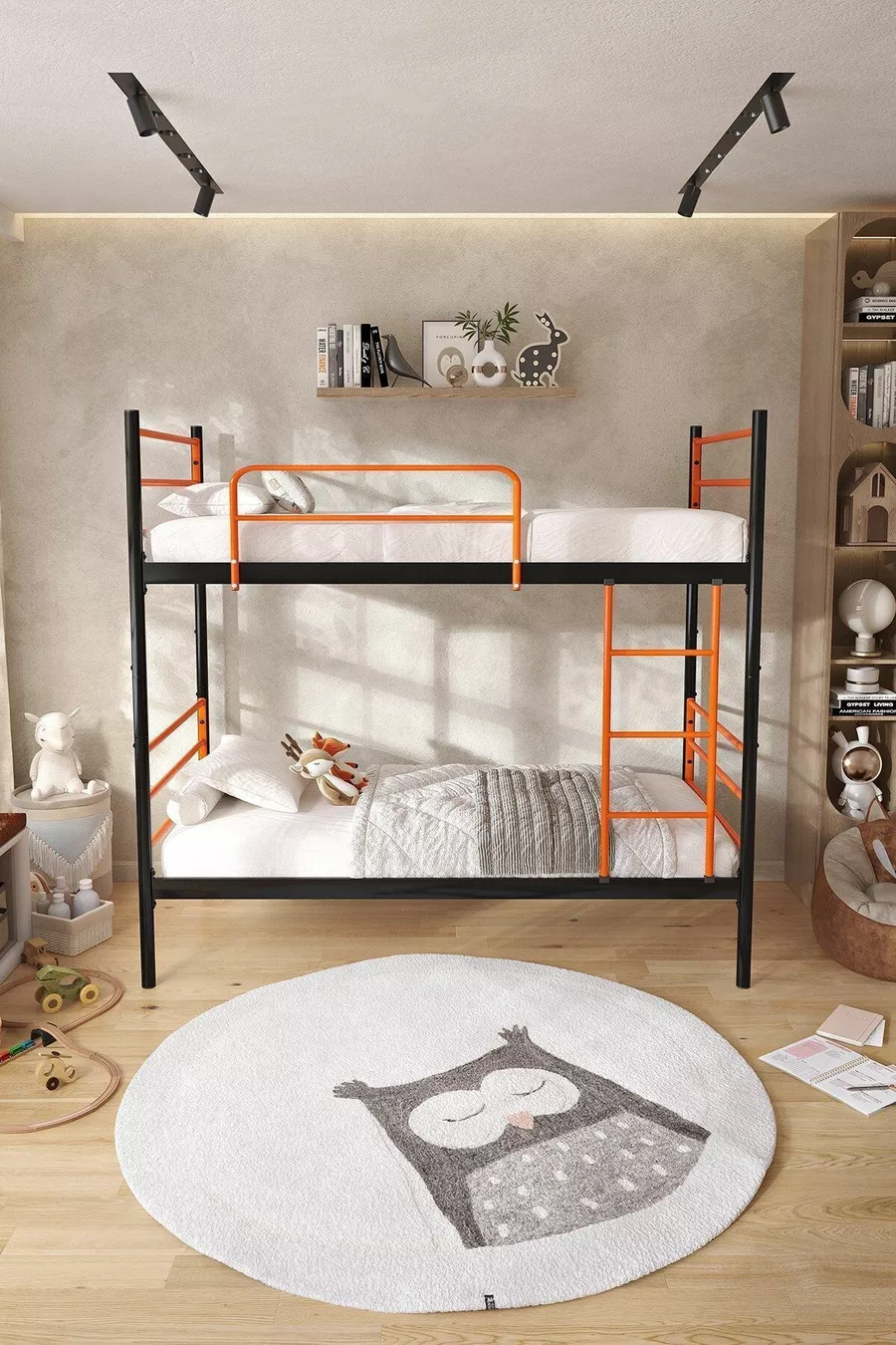 Lits superposés Trend compatibles avec matelas Orange Métal démontable